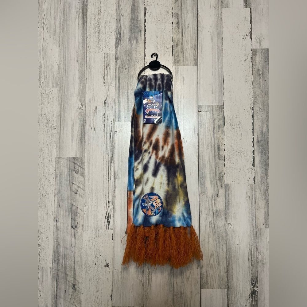 Looney Tunes Tie-Dye Scarf With Fringe Bugs Bunny & Lola Bunny Patch Space Jam S